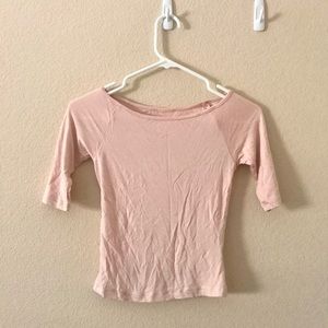NWOT Aerie basic 3/4 sleeve baby pink fitted tee